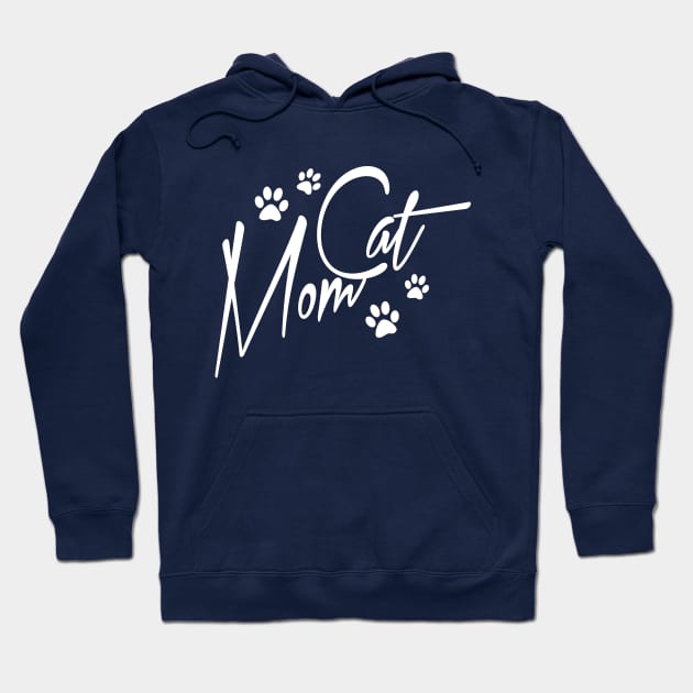 Cat Mom Cute Letter Print Women Funny Graphic Mothers Day Hoodie by xoclothes